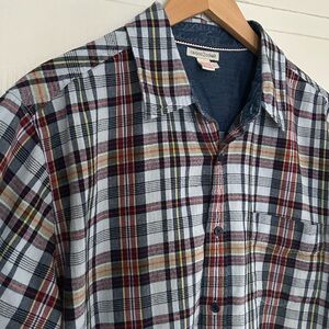 Carbon2Cobalt Mens Size L Short Sleeve Plaid Button Down Flannel Shirt